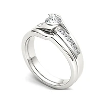 1/2 CT.T.W. Natural Diamond 14K White Gold Bridal Ring Set