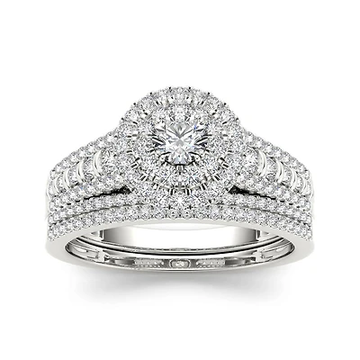 1 CT.T.W. Natural Diamond 10K Yellow Gold Bridal Set