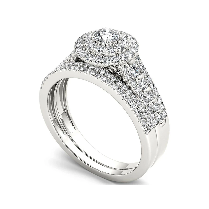 1 CT.T.W. Natural Diamond 10K Yellow Gold Bridal Set