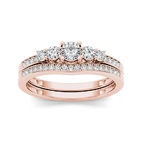 1/2 CT.T.W. Natural Diamond 14K Rose Gold Bridal Ring Set