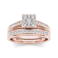 CT.T.W. Natural Diamond 10K Rose Gold Bridal Ring Set