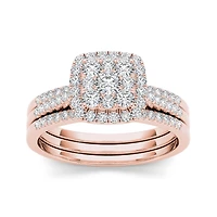 1/2 CT.T.W. Natural Diamond 10K Rose Gold Bridal Set