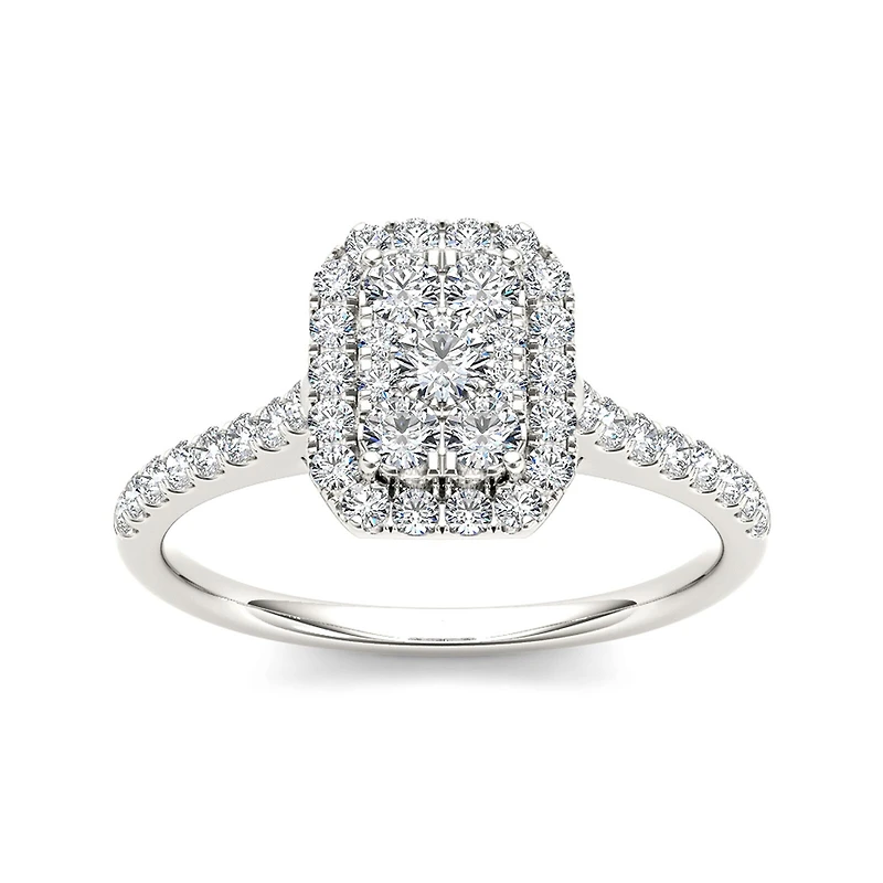 3/4 CT.T.W. Natural Diamond 10K White Gold Engagement Ring