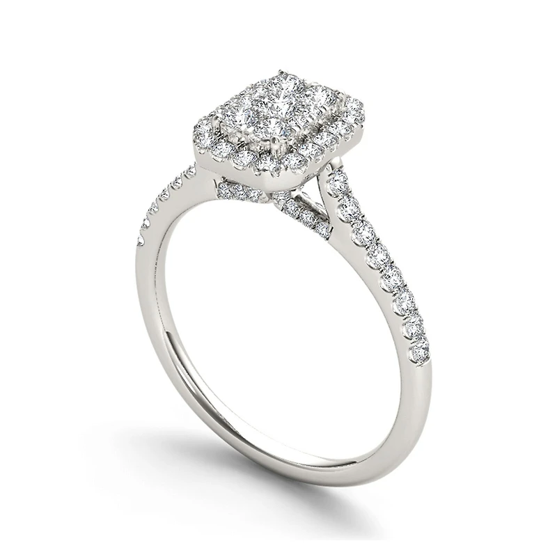 3/4 CT.T.W. Natural Diamond 10K White Gold Engagement Ring