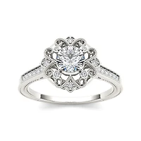 1/2 CT.T.W. Natural Diamond 14K White Gold Engagement Ring