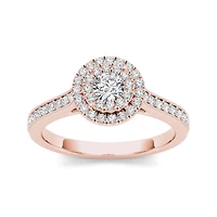 1/2 CT.T.W. Natural Diamond 10K Rose Gold Engagement Ring