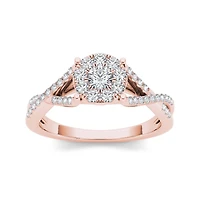 3/4 CT.T.W. Natural Diamond 10K Rose Gold Engagement Ring