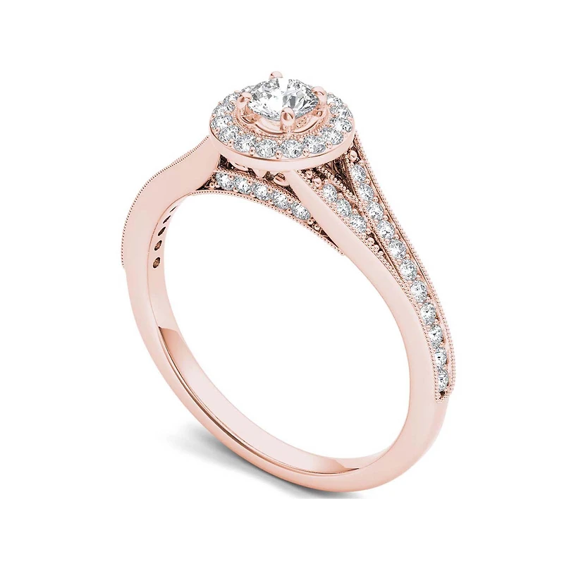 5/8 CT.T.W. Natural Diamond 14K Rose Gold Engagement Ring