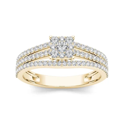 5/8 CT.T.W. Natural Diamond 10K Yellow Gold Engagement Ring