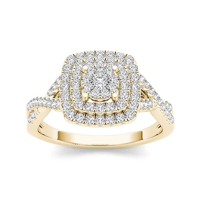 1/2 CT.T.W. Natural Diamond 10K Yellow Gold Engagement Ring