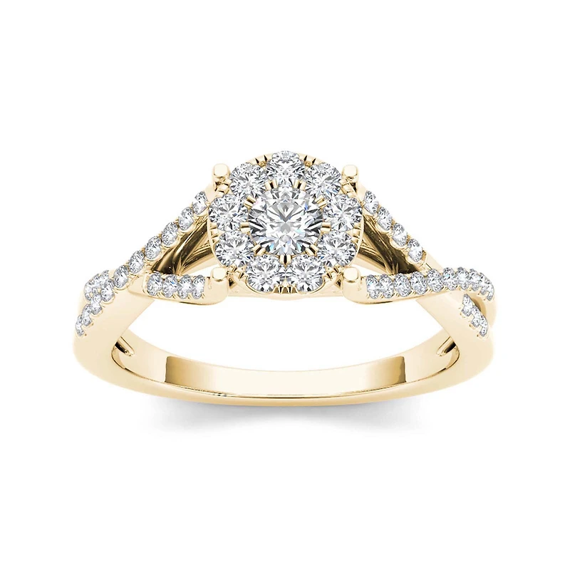 3/4 CT.T.W. Natural Diamond 10K Yellow Gold Engagement Ring