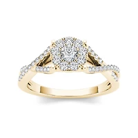 3/4 CT.T.W. Natural Diamond 10K Yellow Gold Engagement Ring