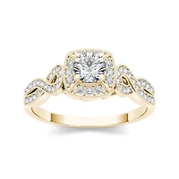 1/2 CT.T.W. Natural Diamond 14K Yellow Gold Engagement Ring