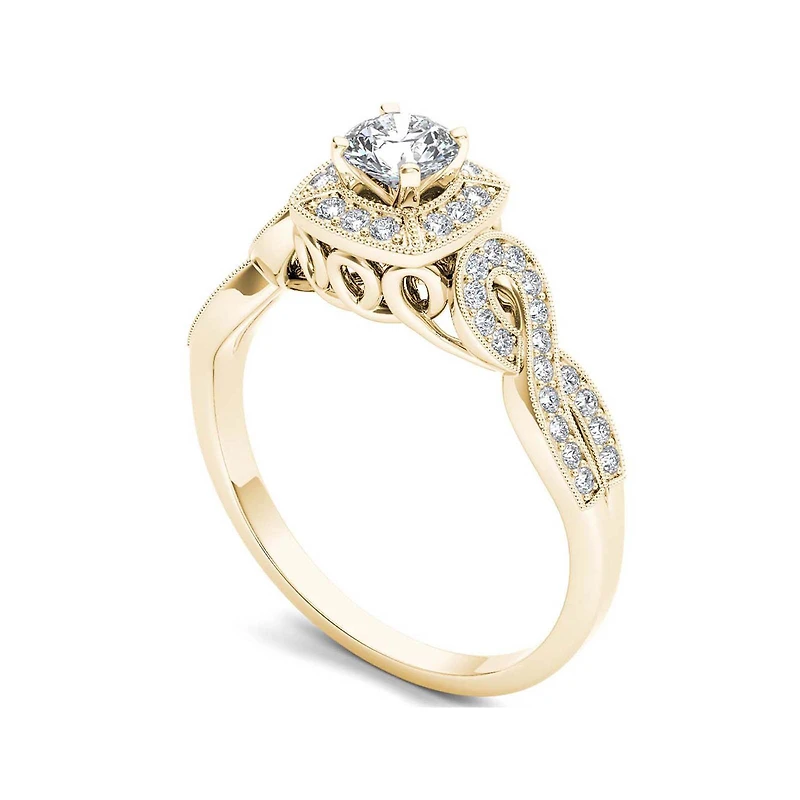 1/2 CT.T.W. Natural Diamond 14K Yellow Gold Engagement Ring