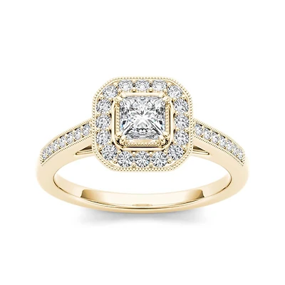 Diamond 14K Yellow Gold Engagement Ring 2