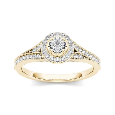 5/8 CT.T.W. Natural Diamond 14K Yellow Gold Engagement Ring