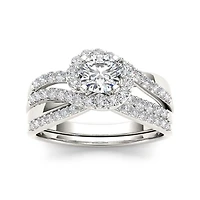 1 CT.T.W. Natural Diamond 14K Yellow Gold Bridal Set