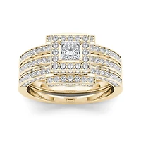 1 1/2 CT.T.W. Natural Diamond 14K Yellow Gold Bridal Set