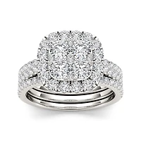 2 CT.T.W. Natural Diamond 14K White Gold Bridal Set