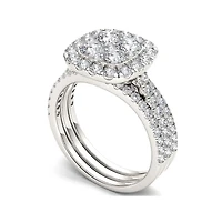 2 CT.T.W. Natural Diamond 14K White Gold Bridal Set