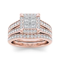 1 1/2 CT.T.W. Natural Diamond 14K Rose Gold Bridal Set