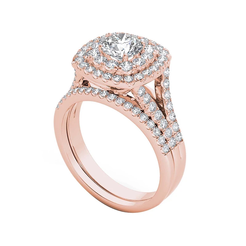 2 CT.T.W. Natural Diamond 14K Yellow Gold Bridal Set
