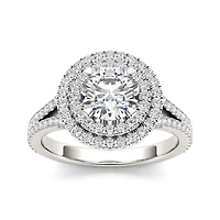 1 1/2 CT.T.W. Natural Diamond 14K White Gold Engagement Ring