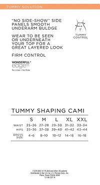 Ambrielle No Side-Show Waist Shaping Tank Shapewear Camisole