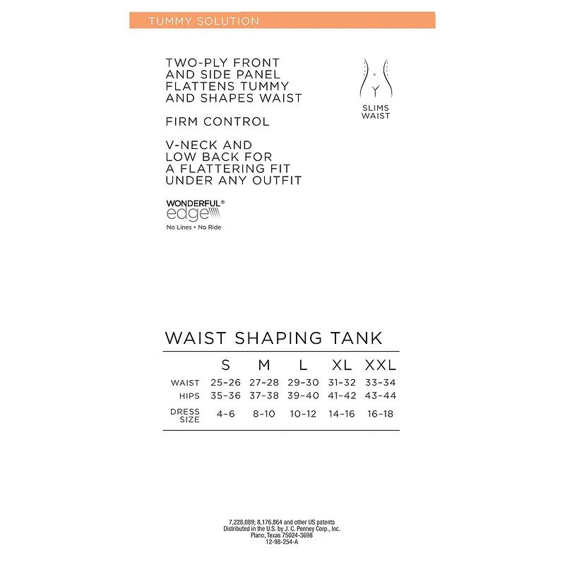 Ambrielle No Side-Show V-Neck Tummy Shaping Shapewear Camisole
