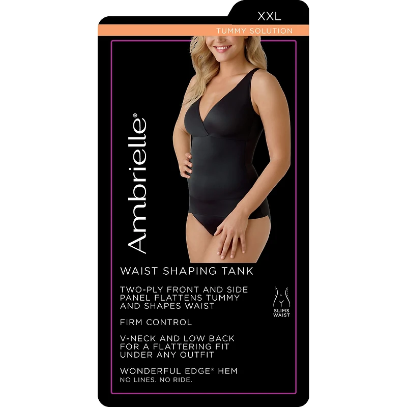 Ambrielle No Side-Show V-Neck Tummy Shaping Shapewear Camisole