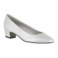 Easy Street Prim Womens Pointed Closed Toe Block Heel Pumps
