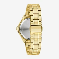 Caravelle Designed By Bulova Aqualuxx Womens Crystal Accent Gold Tone Stainless Steel Bracelet Watch 44m116