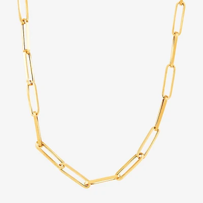 Gold Addiction Womens 14K Gold 18 Inch Paperclip Chain Necklace