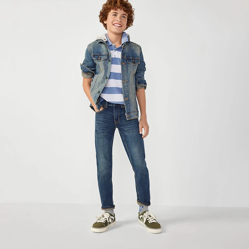 Thereabouts Little & Big Kid Boys Denim Hooded Midweight Trucker Jacket