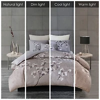 N Natori Sakura Blossom 3PC Cotton Sateen Printed Comforter Set