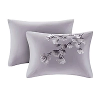 N Natori Sakura Blossom 3PC Cotton Sateen Printed Comforter Set