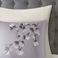 N Natori Sakura Blossom 3PC Cotton Sateen Printed Comforter Set