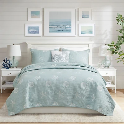 Harbor House Seaside 4-pc. Embroidered Quilt Set