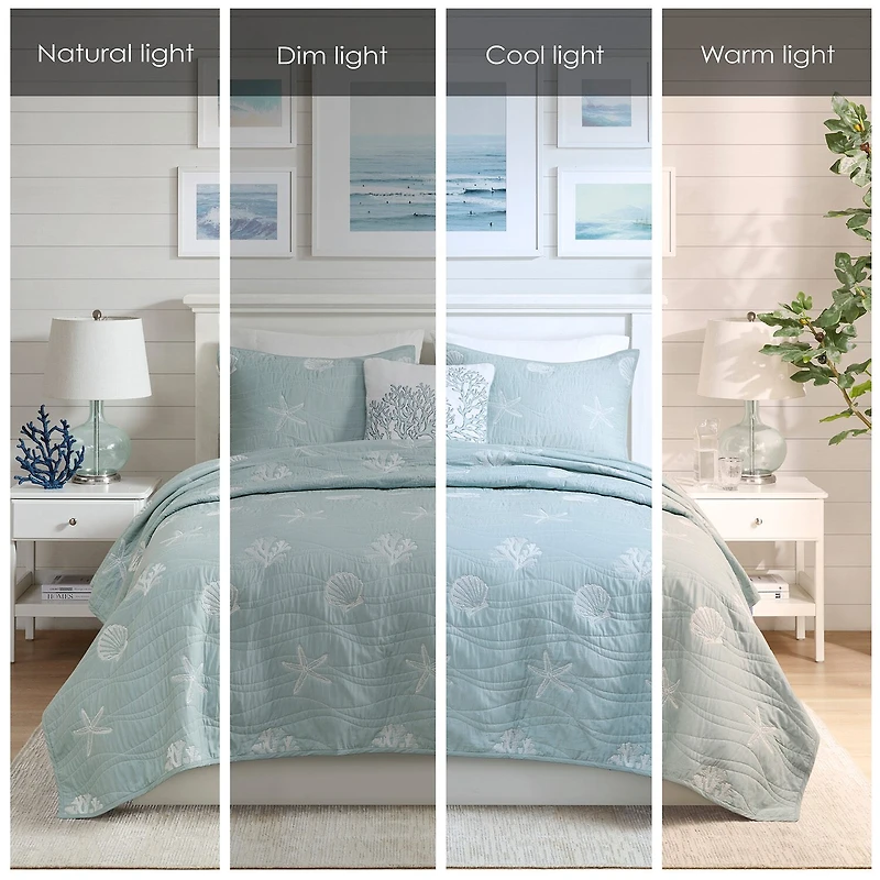 Harbor House Seaside 4-pc. Embroidered Quilt Set