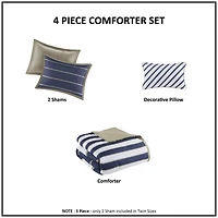 Intelligent Design Garrett Striped Comforter Set with decorative pillow
