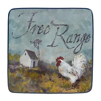 Certified International Rooster Meadow 4-pc. Earthenware Appetizer Plate