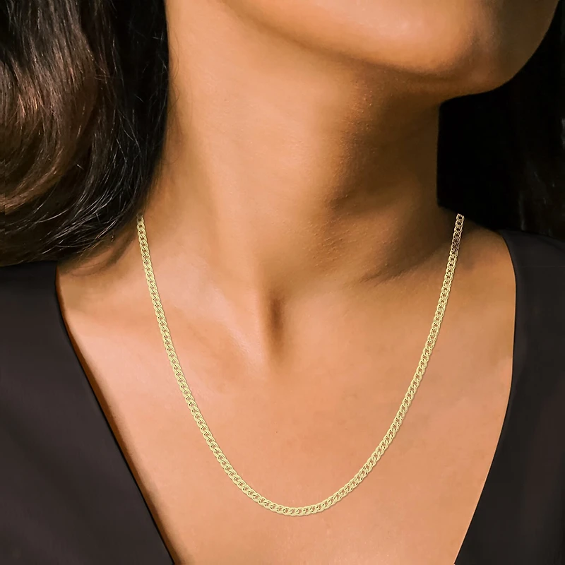 Unisex Adult 14K Gold 18 Inch Curb Chain Necklace