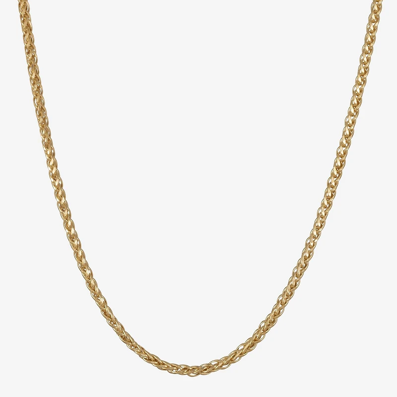 Made in Italy Mens 10K Gold 22 Inch Wheat Chain Necklace