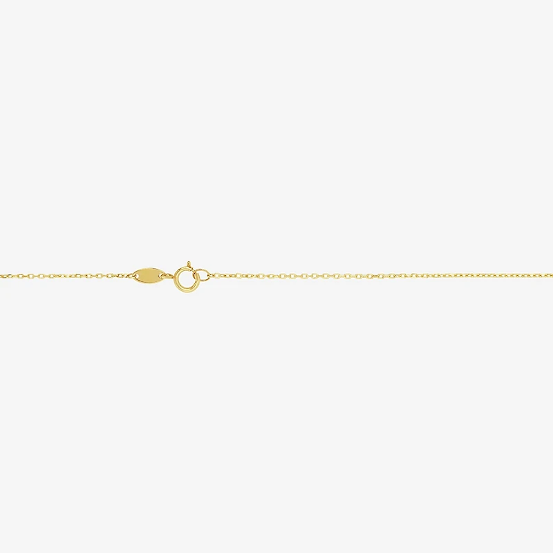 Womens White Mother Of Pearl 14K Gold Heart 17 Inch Pendant Necklace