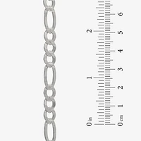 Made in Italy Mens Sterling Silver 8 1/2 Inch Solid Figaro Chain Bracelet