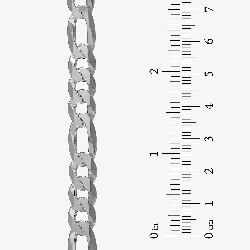 Made in Italy Mens Sterling Silver 9 Inch Solid Figaro Chain Bracelet
