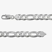 Made in Italy Mens Sterling Silver 9 Inch Solid Figaro Chain Bracelet
