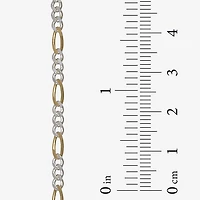 Silver Two-Tone 10" Figaro Ankle Bracelet