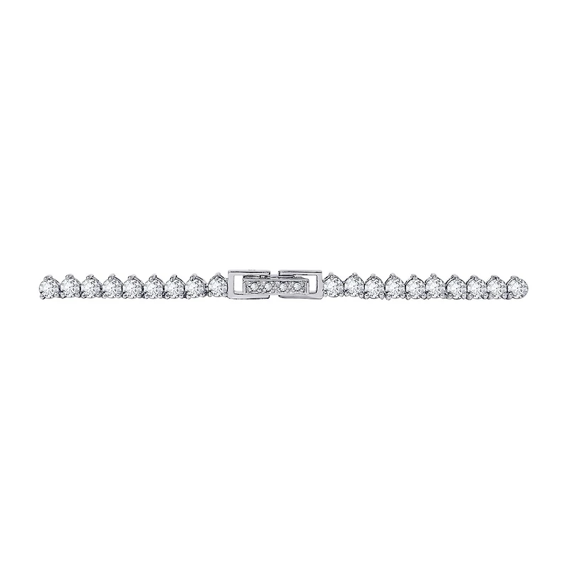 DiamonArt® Sterling Silver 20¾ CT. T.W. Cubic Zirconia Graduated Link Necklace