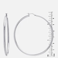 Sterling Silver Large Polished Hoop Earrings